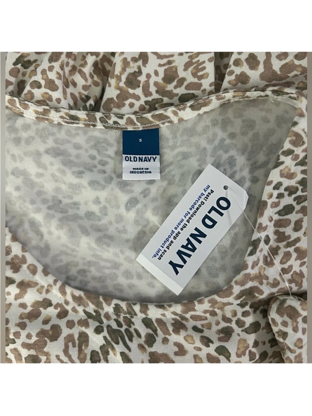 Old Navy Beige and White Leopard Print Midi Dress - Picture 6 of 6